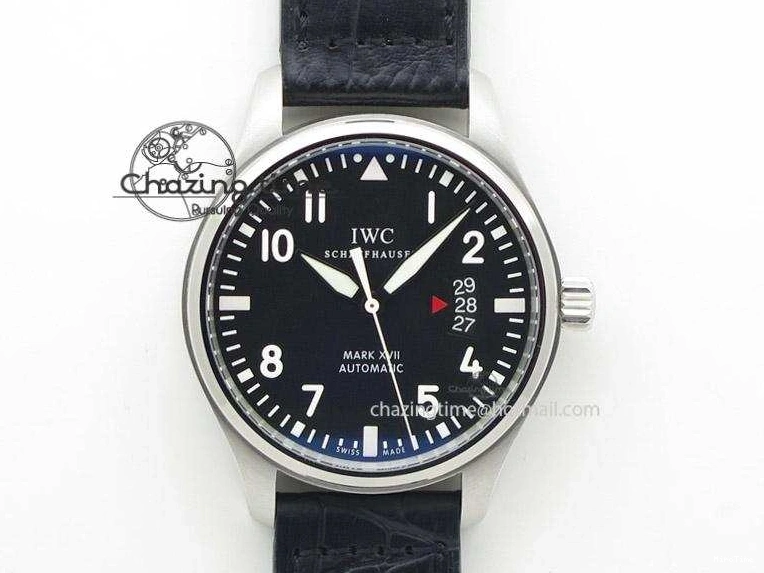 MIROTIME 0416 Mark XVII 1:1 MK Maker Best Edition SS Black Dial On Black Leather Strap A Sporty 7372